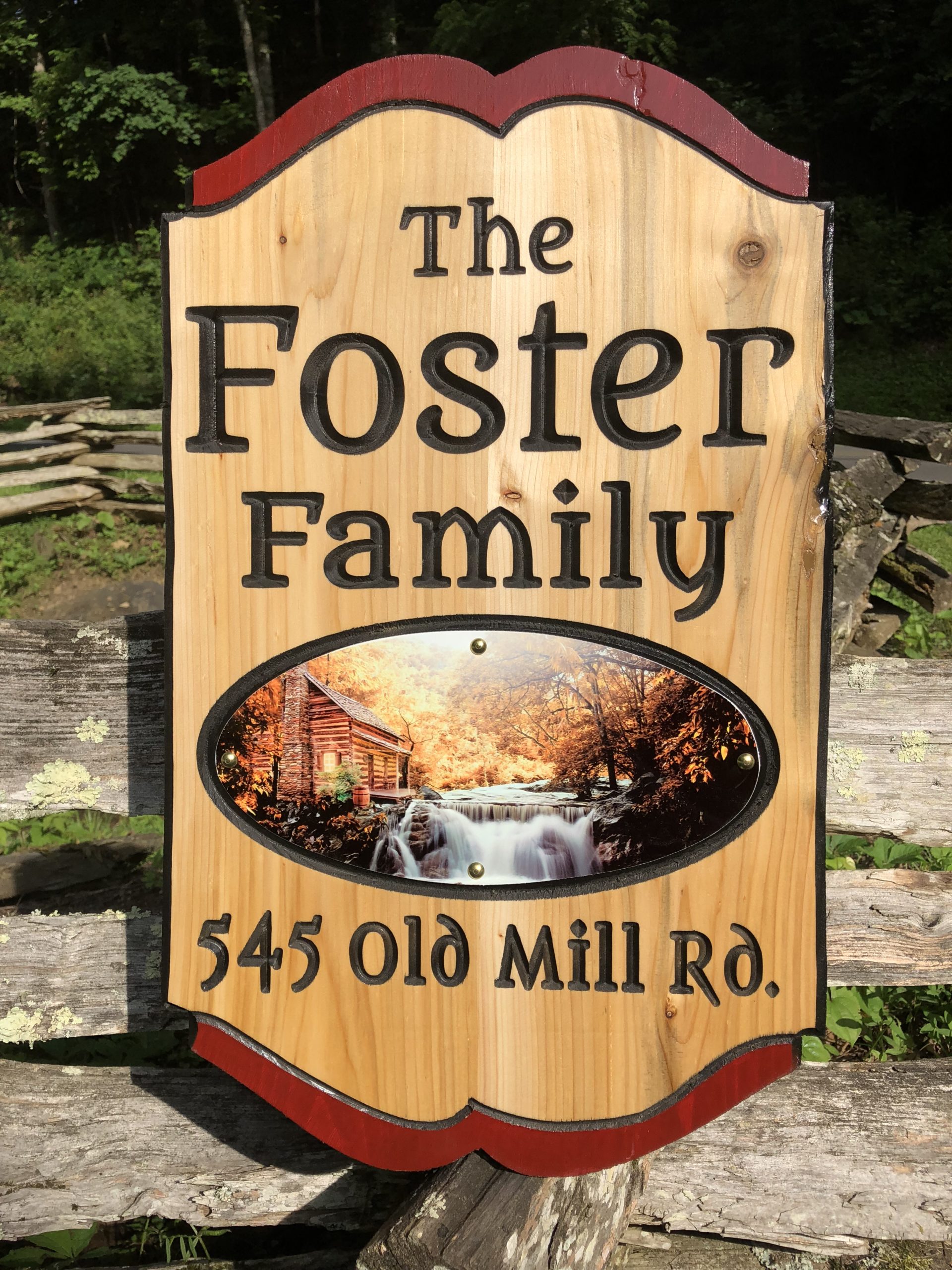 Personalized Address, Family Wood Sign (Foster)