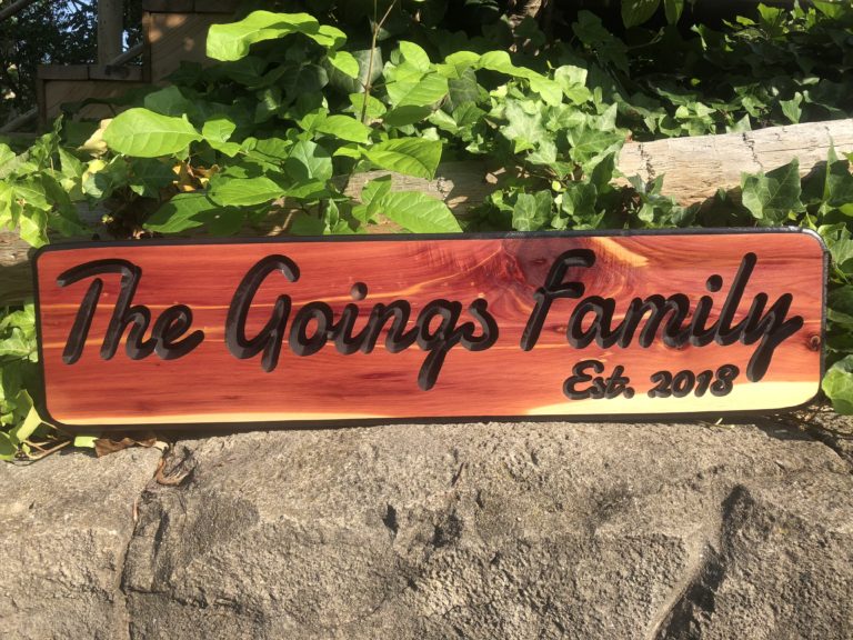 Personalized Family Name Cedar Signs | Custom Wooden Home Name Sign